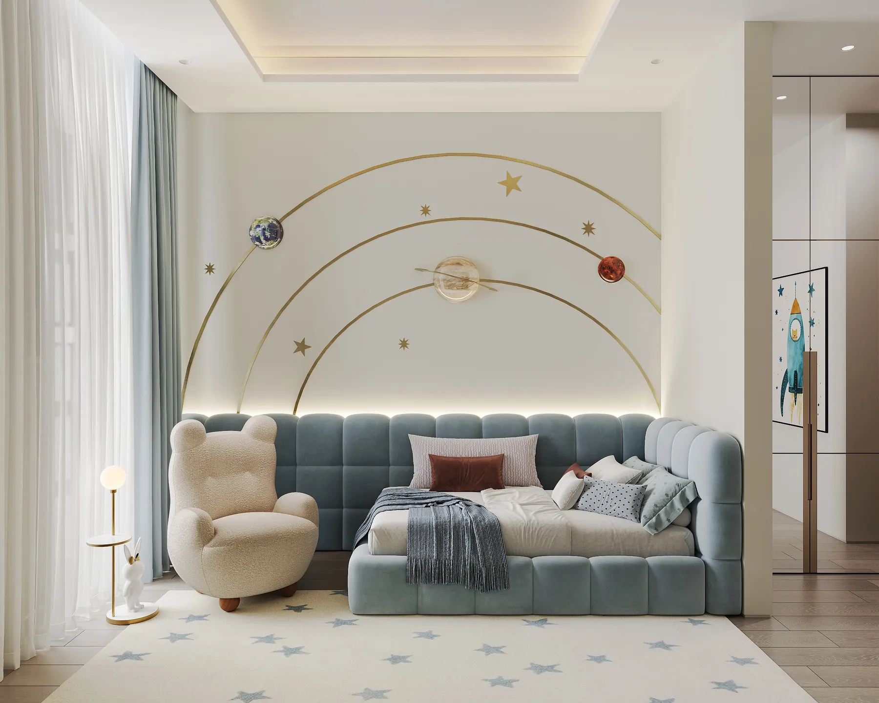 Комната Славы в квартире «One Trinity Place»
